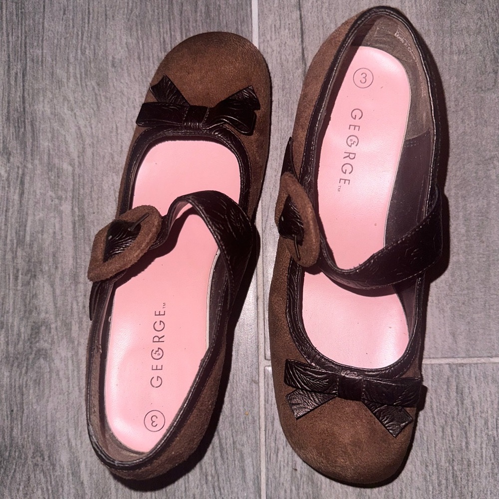 Msy Miranda- Girl’s brown suede shoes with buckle